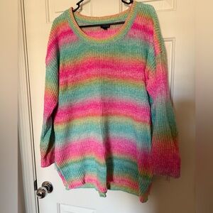 Torrid rainbow drop shoulder sweater women’s plus size 1